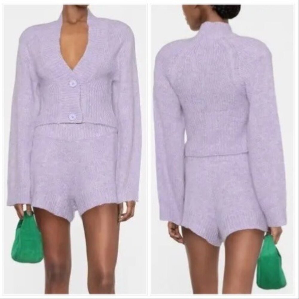 ROTATE BIRGER CHRISTENSEN Rosemary Wool Cardigan With Buttonsā In Purple
